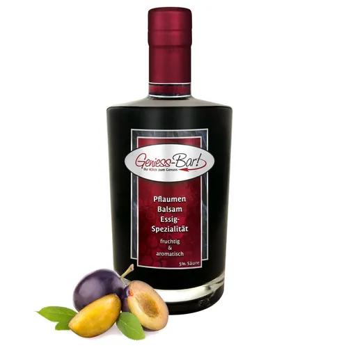 Pflaumen Balsam Essig - Spezialität 0,7L mit Aceto Balsamico aromatisch 5% Säure