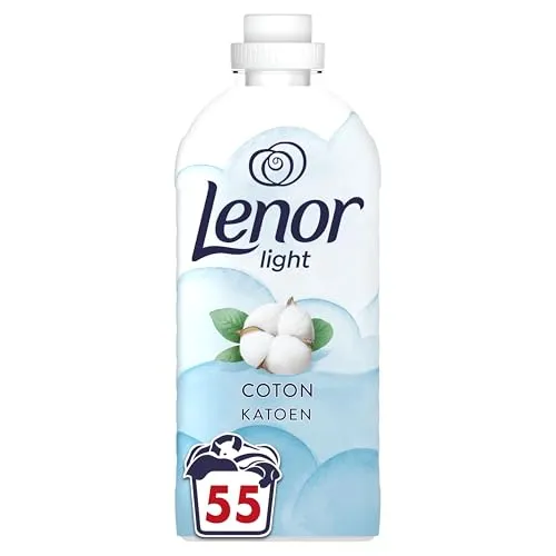Lenor Light Weichspüler, 440 Waschgänge (55 x 8), Baumwollfrische, 24 Stunden leichte Frische, dermatologisch getestet, hergestellt in Frankreich
