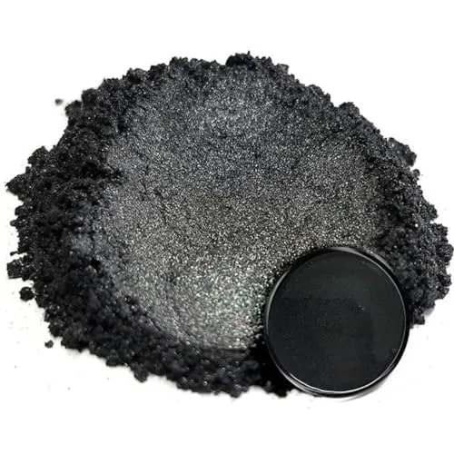 Epoxidharz Farbe 50g Schwarzpulver Mica Natur Metallic Für Kunsthandwerk,Seifenfarbe,Lipgloss,Lidschatten,Badebombe,Nagellack,Kosmetik,Schleim,Kerzenherstellung (Schwarz)