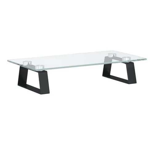 vidaXL Monitorständer Schwarz 40x20x8 cm aus Hartglas und Metall - Monitorzubehör mit ergonomischem Design für komfortables Arbeiten. Robustes Hartglas und Metall sorgen für Stabilität und zusätzlichen Stauraum unter dem Ständer.