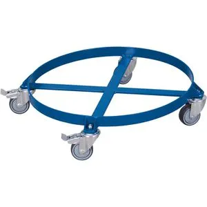 VARIOfit Transportroller sw-610.000, Ø 610mm, Tragkraft 250kg mit Bremse - Fassroller für 200 Liter Fässer, pulverbeschichtet mit 12 Jahren Garantie, ideal für schwere Lasten bis 250 kg, ausgestattet mit TPE-Rollen für einfache Handhabung.