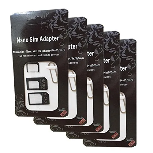 DZYDZR 5-Pack 4 in 1 SIM Card Adapter Kit