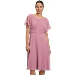 Vera Mont Damen Cocktailkleid Kurzarm Desert Rose, 48 - Cocktailkleid für Damen mit voluminösen Volantärmeln und eleganter Raffung, ideal für festliche Anlässe. Ausgestellte Passform für einen femininen Look.