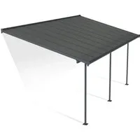 Palram - Canopia Capri Alu Terrassenüberdachung - Terrassenüberdachung aus Aluminium und Polycarbonat, wartungsfrei und einfach zu montieren, ideal für ganzjährigen Outdoor-Spaß und Schutz vor Sonneneinstrahlung.