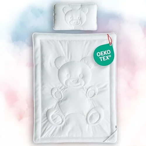 KNERST Kinderbettdecke + Microfaserkissen in weiß von KNERST