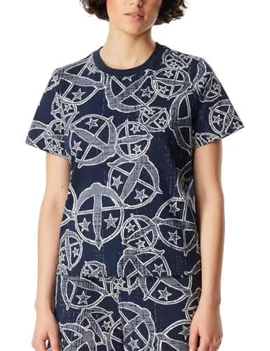 Schiesser Damen Schlafshirt Kurzarm Rundhals Nightwear Loungewear Organic Cotton 150 Years