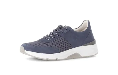 Gabor Sneaker blau 38,5 EU (5,5 UK) - Moderne Sneaker in Blau aus Leder und Synthetik, mit bequemem Schnürverschluss und rundem Schuhspitzen-Design, ideal für den Alltag.