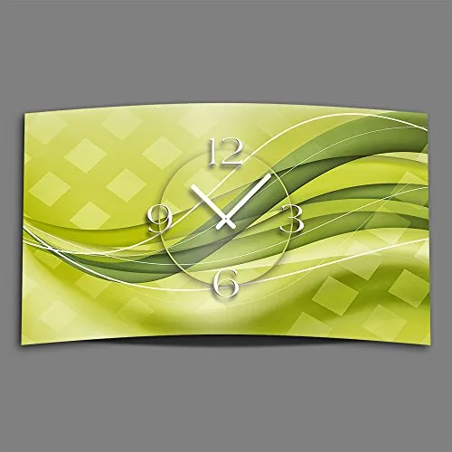 dixtime Abstrakt grün Designer Wanduhr modernes Wanduhren Design leise kein Ticken 3DS-0017