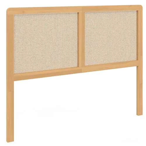 IDMarket Kopfteil EDHEN 140 cm – Rohrgeflecht & Holz