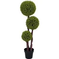 HOMCOM Kunstpflanze Buchsbaum 115 cm - Kunstpflanze im Zementtopf, pflegeleicht und ideal für Innen- und Außenbereich. Immer frisch und schön, ohne Gießen – perfektes Deko-Element für Zuhause, Büro oder Garten.