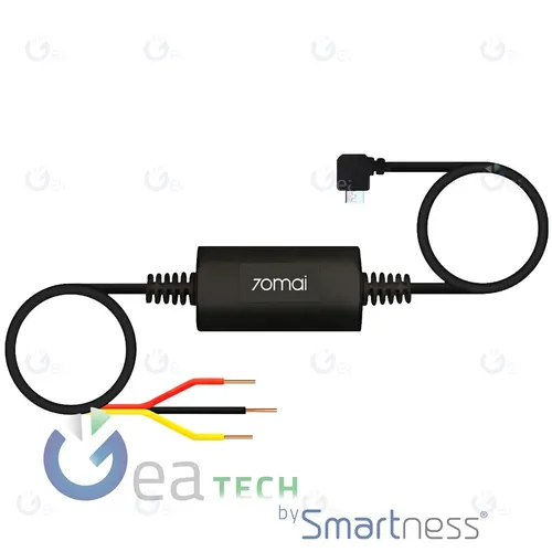 70Mai Hardwire Kit UP02 für Dashcams - Hardwire Continuous Monitoring Kit für Dashcams, ermöglicht kontinuierliche Überwachung mit integriertem Beschleunigungssensor und 1 Jahr Herstellergarantie.