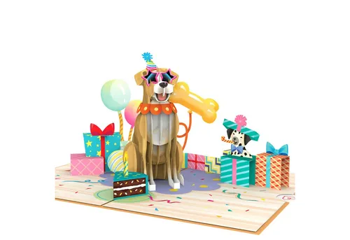 papercrush Geburtstagskarte Geburtstagshund Pop-Up Karte