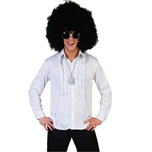 Das Kostümland Hippie Rüschenhemd für Herren - Weiß Gr. 56 58