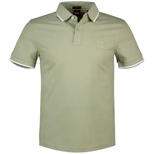 BOSS ORANGE Poloshirt Passertip mit BOSS Logo-Badge - Grün S (46) - Herren-Shirt im slim fit mit elastischem Piqué-Material für optimale Bewegungsfreiheit und einem stilvollen BOSS Logo-Badge.