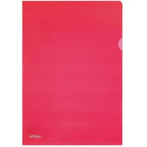 Herlitz Sichthüllen 50009091, A4, genarbt, 0,19mm, aus PP, rot, Pyramidenprägung, 10 Stück