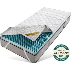 Topper Softly XXL Plus 90x200 cm - Kaltschaum für besten Schlafkomfort - Matratzenauflage mit 3D-Klimaband für optimale Atmungsaktivität und Feuchtigkeitsregulierung. Ideal für alle Schlafpositionen und Allergiker geeignet. Made in Germany.