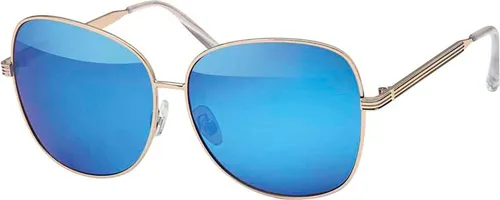 Gil Sonnen Brille Designer Piloten Herren Sonnenbrille mit Kunstoffrahmen 30416 Blau Gold