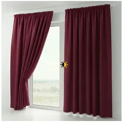 Beautex Verdunkelungsvorhang 2er Set Verdunkelungsgardine mit U-Band, Blackout Vorhang abdunkelnd (2 St), Kräuselband, verdunkelnd rot 300 cm x 245 cm