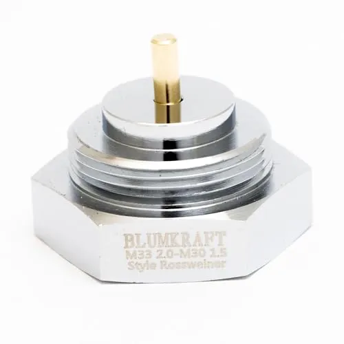 BLUMKRAFT Adapter für Heizkörper, Anschluss M33 x 2 auf M30 x 1,5, für Thermostat/Thermostatkopf M30 x 1,5 männlich