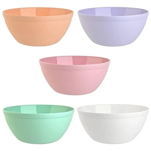 5er Set Schalen Müslischalen Dessertschalen Salatschale Suppenschale Reisschale Bowl bunt aus Kunststoff BPA-frei groß 900 ml