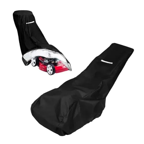 MINZHI Rasenmäher Abdeckung Wasserdicht 210D Oxford Polyester,Rasenmäherabdeckung,Rasenmäher Abdeckplane,Rasenmäher Abdeckung Wasserdicht,Anti-UV,mit Kordelzug und Aufbewahrungstasche(193x112x64cm)