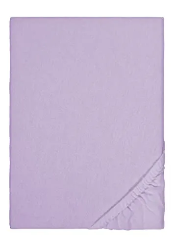 Biberna Feinbiber-Spannbetttuch 2744, 180-200 x 200 cm Viola - Hochwertiges Bettlaken aus feinem Biber mit natürlicher Baumwolle, sorgt für ein gemütliches Schlafklima und ist perfekt für jeden Schlafbereich.