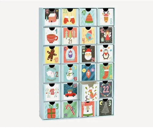 Seyila Home befüllbarer Adventskalender Adventskalender 24 Boxen aus Pappe zum befüllen, DIY versch. Motive