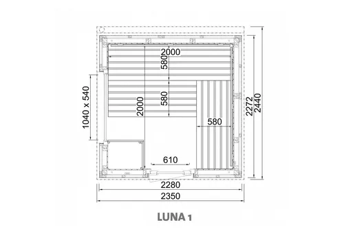 Infraworld Fasssauna Infraworld Luna 1 Außensauna mit Lärche-Fassadenprofile versch.