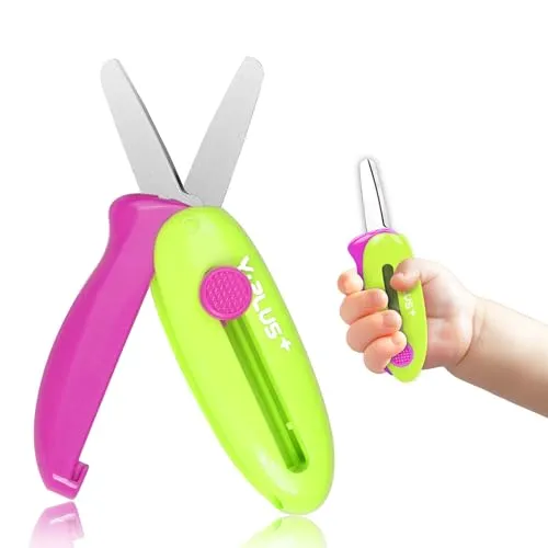 YPLUS Kinderschere Schule, Schere Kinder Set, Bastelschere Kinder ab 3+ jahre - Grün