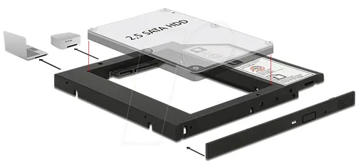 DELOCK 62669 - Einbaurahmen für SATA HDD/SSD in 5,25 Slim