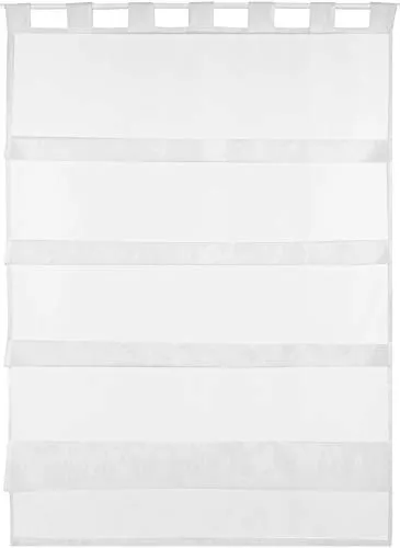 Bestlivings weiße Bistrogardine Transparent mit Schlaufen in 80x110 cm (BxL), in vielen Varianten erhältlich