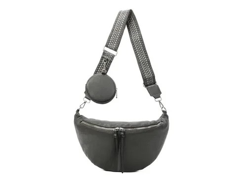 ITALYSHOP24 Schultertasche Damen Brusttasche Umhängetasche CrossBody Lederoptik Bag + Muster Gurt, Messenger Hüfttasche Bodybag Gürteltasche Bauchtasche / leicht Gewicht
