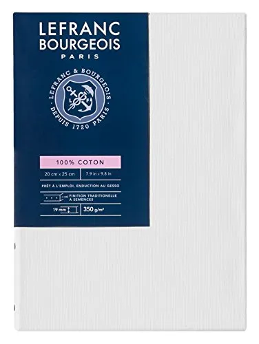 Lefranc Bourgeois 111130 Keilrahmen Serie - Klassisch, 100 % Baumwolle, 350g/m², Archivqualität, säurefrei für erhöhte Haltbarkeit, grundiert - 20x25cm