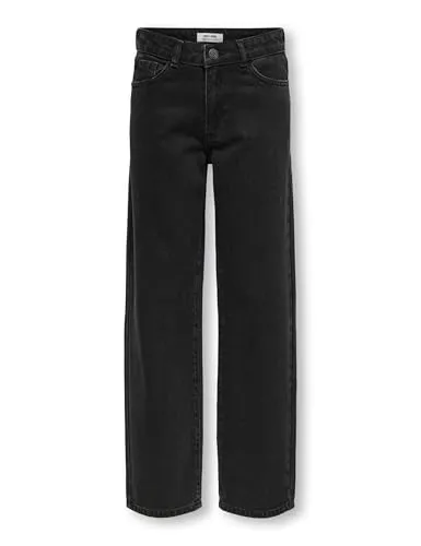 Only & Sons Junior Osjfade Loose Black Jeans - Jungen-Jeanshosen, locker geschnitten mit Gürtelschlaufen, ideal für lässige Outfits und hohen Tragekomfort.