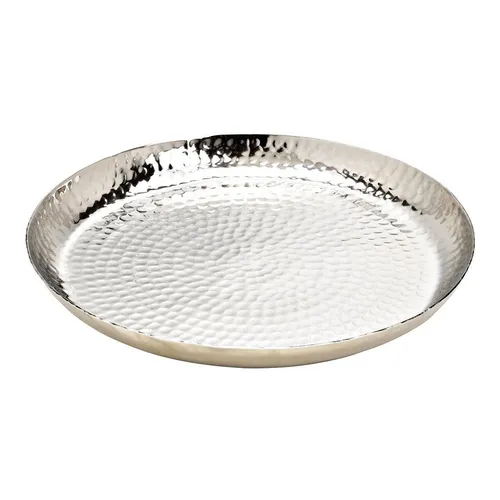 Silberner Metallteller