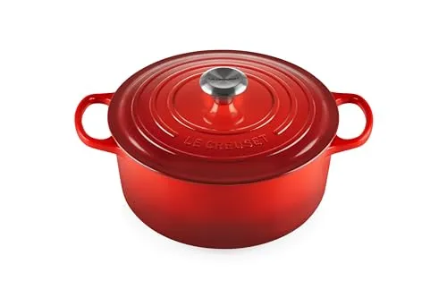 Le Creuset Signature Bräter 26 cm rund kirschrot in rot von Le Creuset