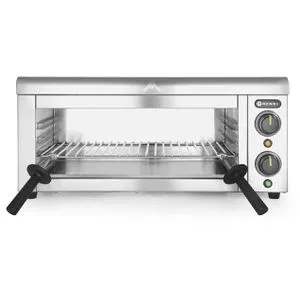 HENDI Salamander IPX4 mit Wandmontage - Spritzwassergeschützter Salamander für die Wandmontage, ideal für Grillen und Aufwärmen von Speisen. Temperatur verstellbar von 50°C bis 300°C, mit Timer und hitzebeständigem Grillrost.
