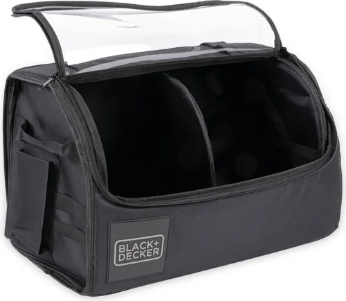 BLACK+DECKER Kofferraum Organizer - Praktische Kofferraumtasche mit Sichtfenster - Halten Sie Ihren Kofferraum ordentlich mit dem BLACK+DECKER Organizer. Er bietet 2 große Hauptfächer sowie seitliche Taschen für kleine Utensilien und überzeugt durch seine rutschfeste Oberfläche.