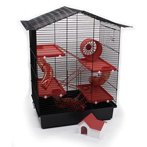 ZooPaul XXL Hamsterkäfig Nagerkäfig CH3 Zubehör Tunnelsystem Maus Hamster Käfig (rot)