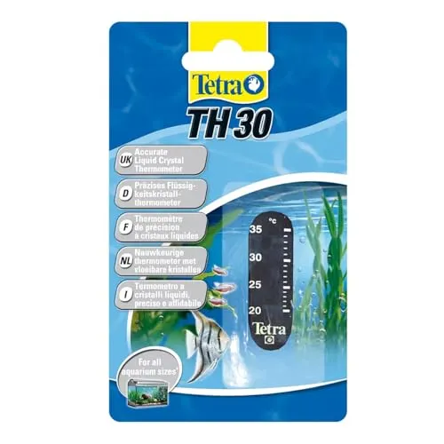 Tetra TH 30 Aquarienthermometer, präzises Flüssigkeitsthermometer zur Befestigung außen auf der Aquarienscheibe, 1 Stück (1er Pack)