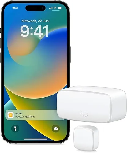 eve Door & Window Matter Kontaktsensor - Weiß - WLAN- & Smart-Überwachungssysteme, ideal für die Innenraumüberwachung, kompatibel mit Apple HomeKit und Amazon Alexa, bietet zuverlässige Sicherheit durch Aktivitätssensor.
