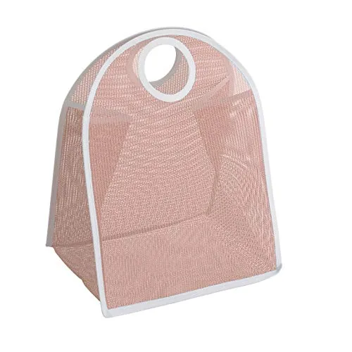 Wäschekorb, faltbare Nylon-Wäschesack, schmutzige Kleidung Korb, tragbare Wäschekorb (Rosa)