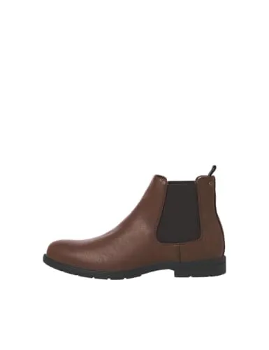 JACK & JONES Herren JFWFENCHURCH PU Chelsea Boot, Brown Stone, 41 EU