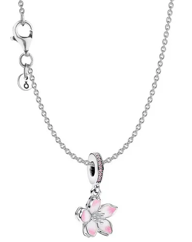 Pandora Kette mit Anhänger Silber Geschenkset Kirschblüte - Ketten mit Anhänger, aus hochwertigem 925er Sterlingsilber mit funkelndem Zirkonia, ideal als besonderes Geschenk für jeden Anlass.