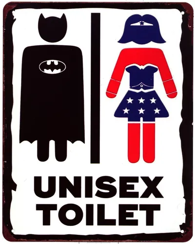 Blechschild Unisex Toilet Deko Schild Aufschrift Dekorations Aufdruck 20 x 25