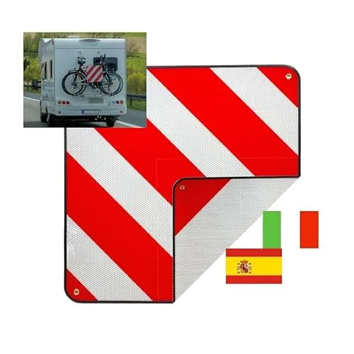 Warntafel Warnschild Spanien und Italien 2 in1 rot-weiß Alu Warnschild 50x50cm