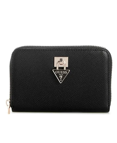 GUESS SLG Zip Around Geldbörse - Kompakte Geldbörse von GUESS in elegantem Schwarz. Mit 4 Kreditkartenfächern, 2 Geldscheinfächern und einem Zipperfach bietet sie stilvolle Praktikabilität für jeden Tag.