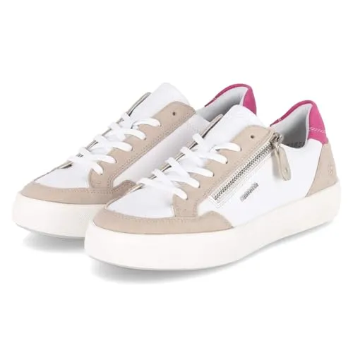 Remonte Damen D2J01 Sneaker Low, Weiss, 42 EU - Damen-Sneaker aus echtem Leder mit Komfortweite, Lite n Soft Technologie und herausnehmbarer Einlegesohle für optimalen Tragekomfort.