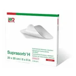 Lohmann & Rauscher Suprasorb® H Hydrokolloid-Verband, steril - Arzneimittel für optimale feuchte Wundversorgung, atmungsaktiv und mit hervorragender Absorptionsfähigkeit, 1 Packung = 5 Stück, Maße: 20 x 20 cm.