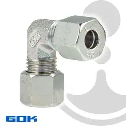 GOK Winkel-Verschraubung 0770800, 8 x 8 mm, Baureihe L - Hochwertige Winkel-Verschraubung mit Stahlschneidring, ideal für zuverlässige Rohrverbindungen. DVGW-geprüft für höchste Qualität.